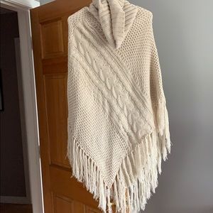 Tan Knitted Poncho